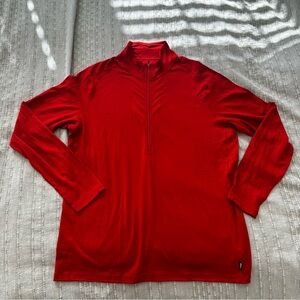 Men’s Merino wool red quarter zip!